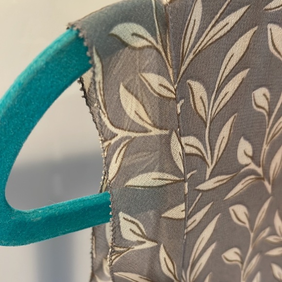 Madewell Sleeveless Button Front Leaf Print Shift Midi Dress Fully Lined Grey 2 - Picture 3 of 11